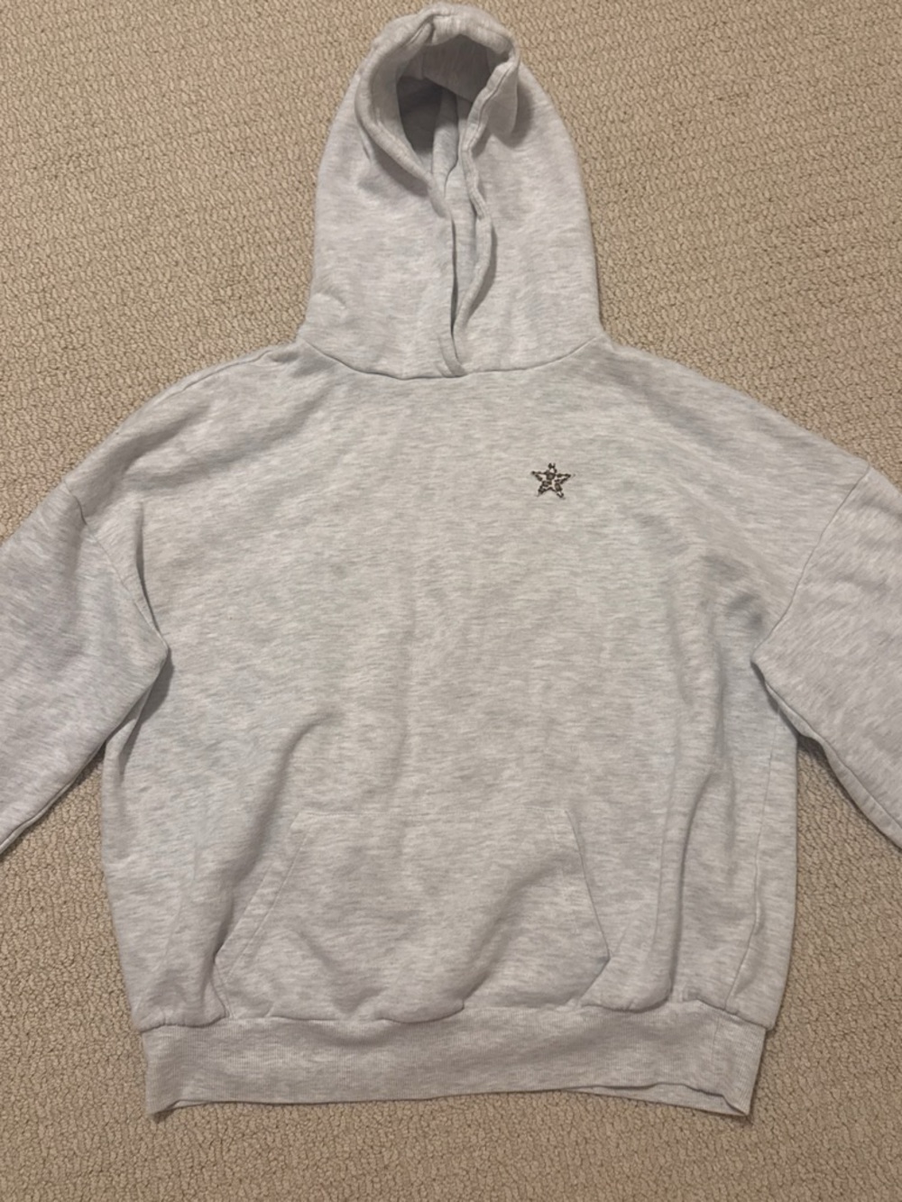 Aeropostale Light Gray Crewneck Hoodie with Star Patch